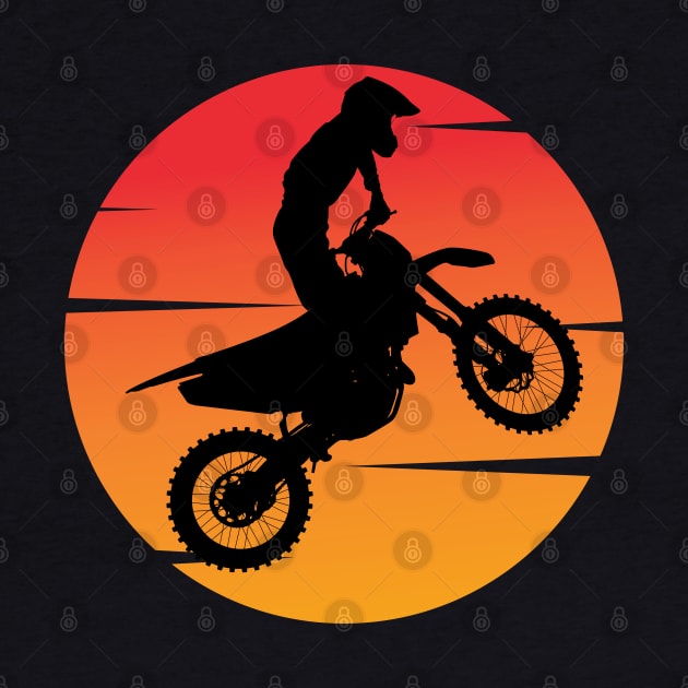 motocross silhouette jumping in front of the afternoon sun by EKLZR